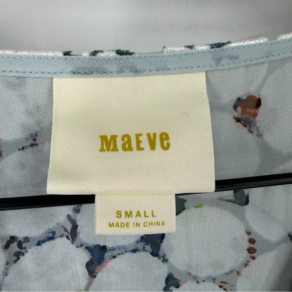 Anthropologie Maeve Umi Velvet Burnout Floral Faux Wrap Top S Feminine Oversized - Picture 3 of 6